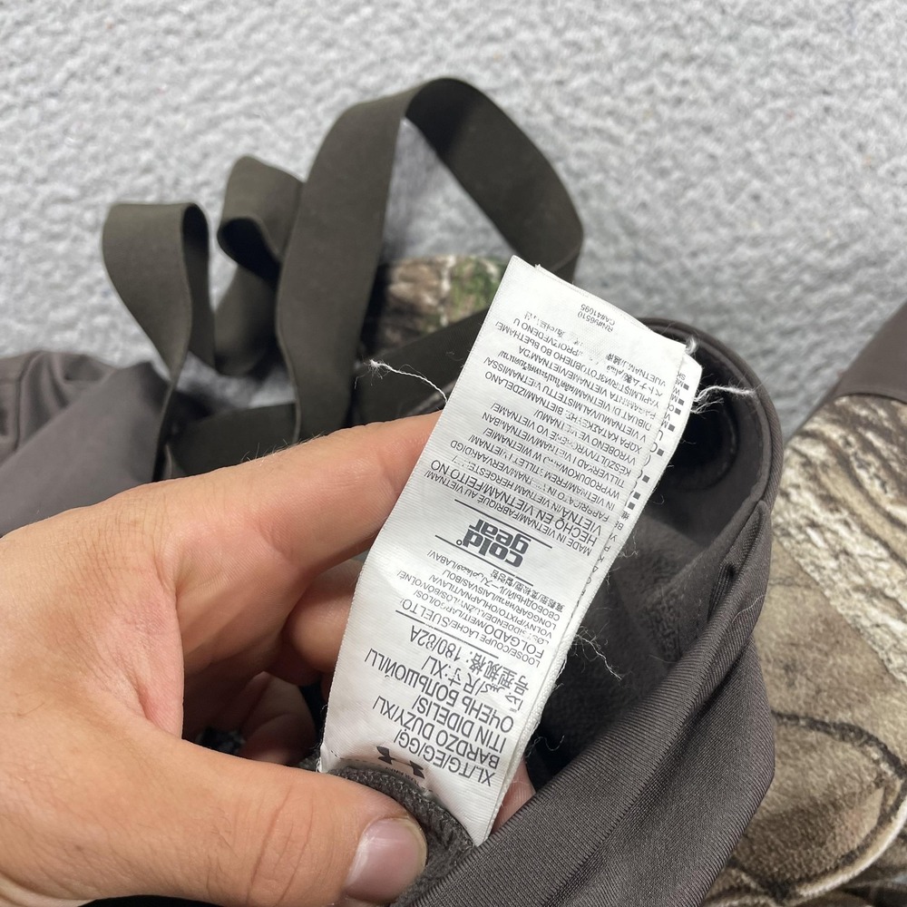 Under Armour Bib Pants Mens XL Brown Realtree Camo UA Storm1 ColdGear Hunting - Picture 6 of 12